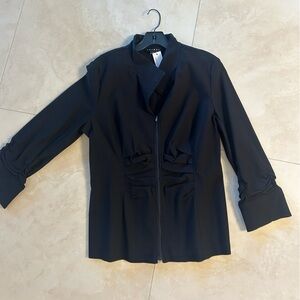 TRIBAL BLACK ZIP UP TOP NEW WITH TAGS